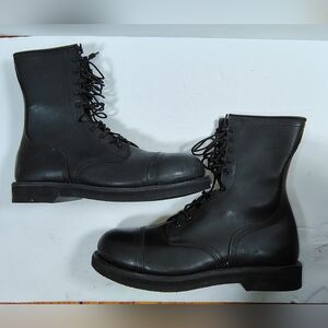 Addison Shoe Company Vibram Black Combat Boots Leather Lace up Men's Size 12